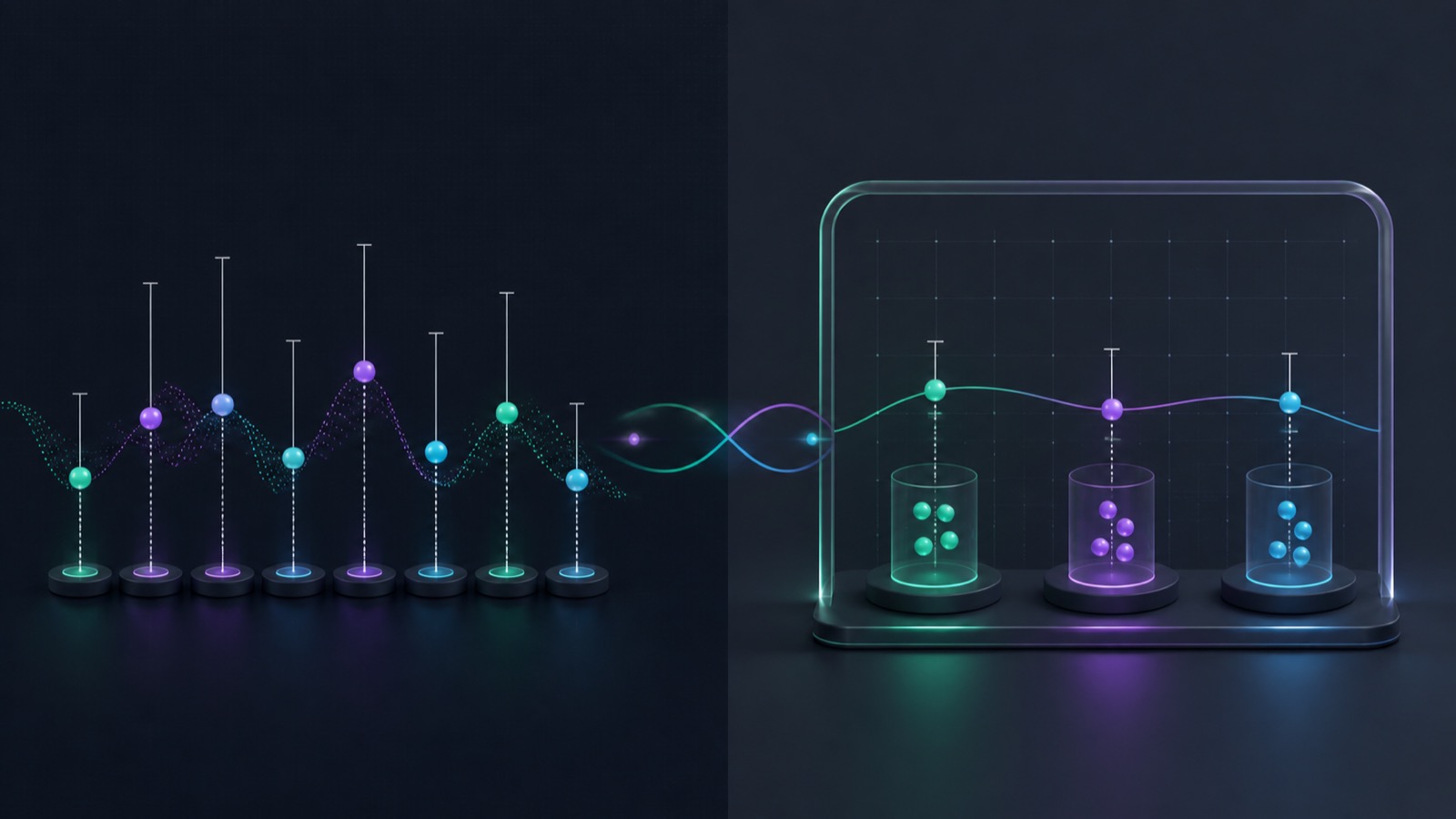 One jagged daily signal is contrasted with three repeated observations inside a weekly measurement window.